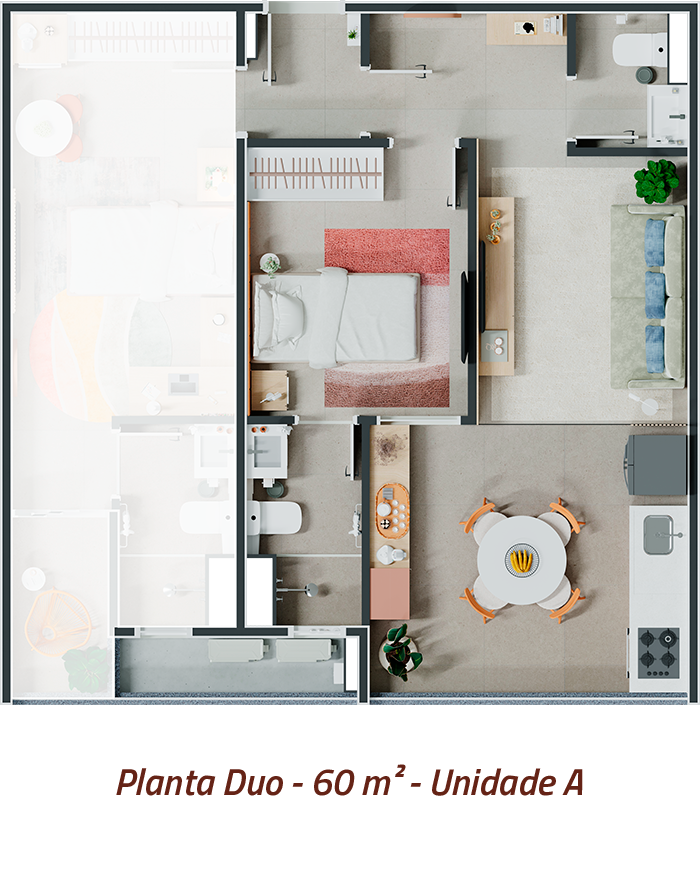 Planta Duo - 60 m - Unidade A