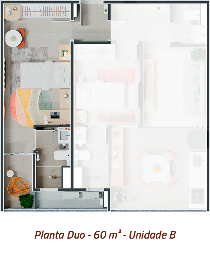 Planta Duo - 60 m - Unidade B